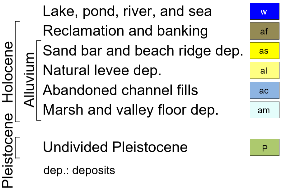 Legend of geological map