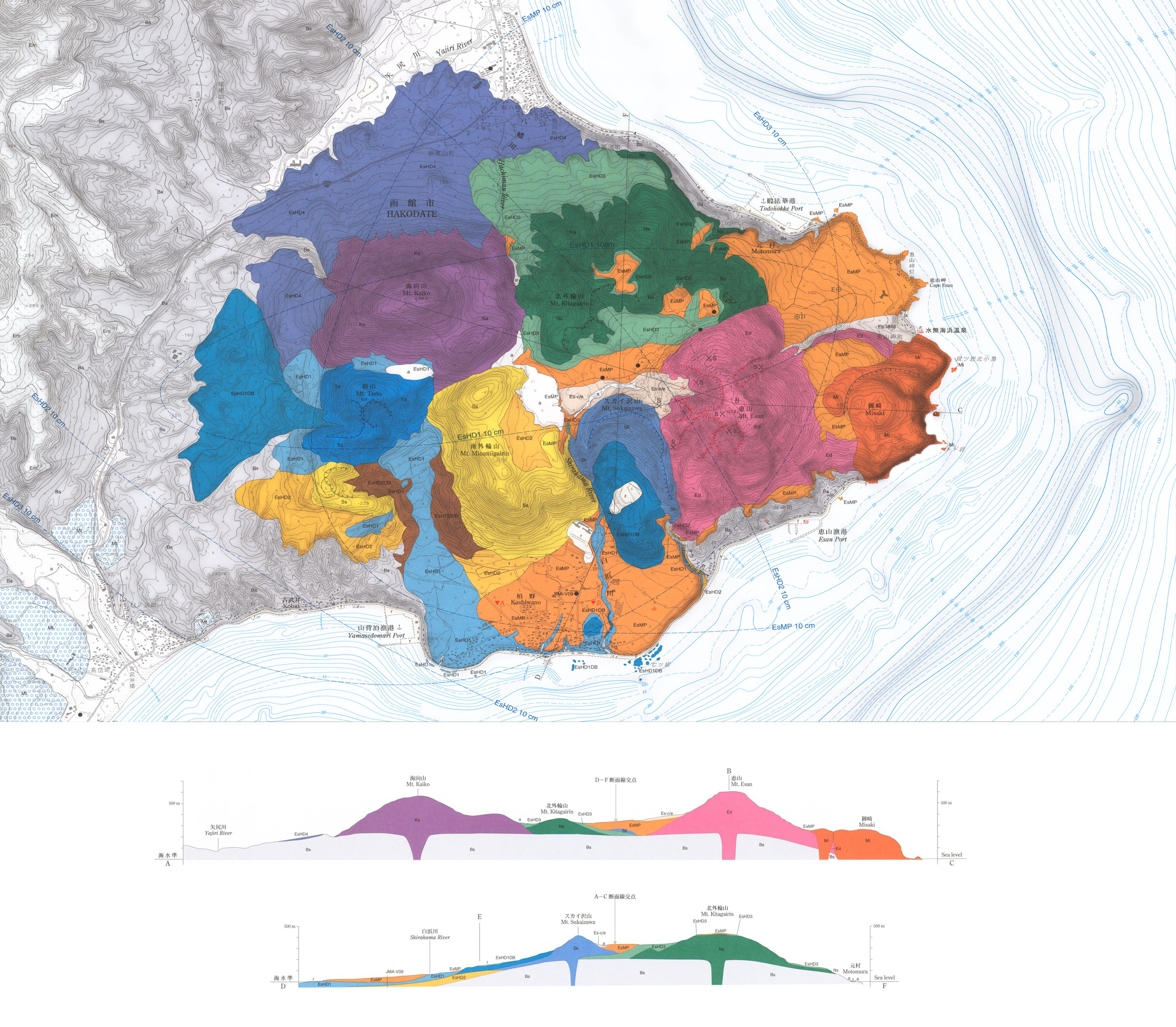 恵山地質図 中