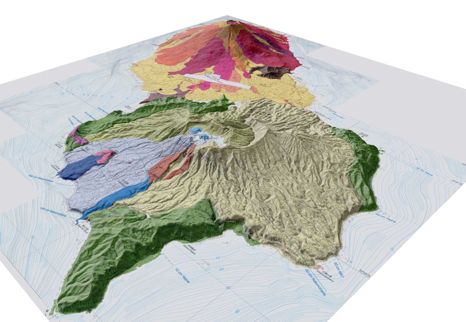 八丈島鳥瞰図2