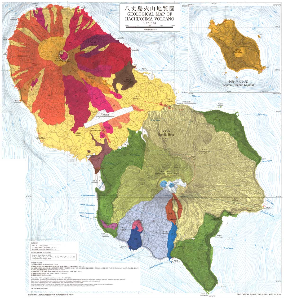 八丈島地質図小