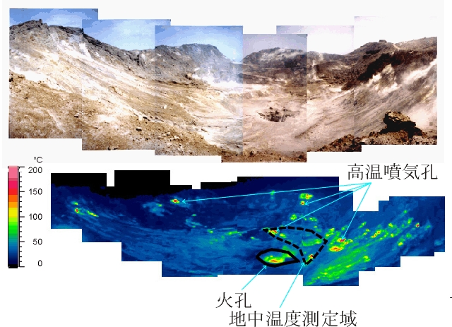 火山から放出される熱 - Iwojima